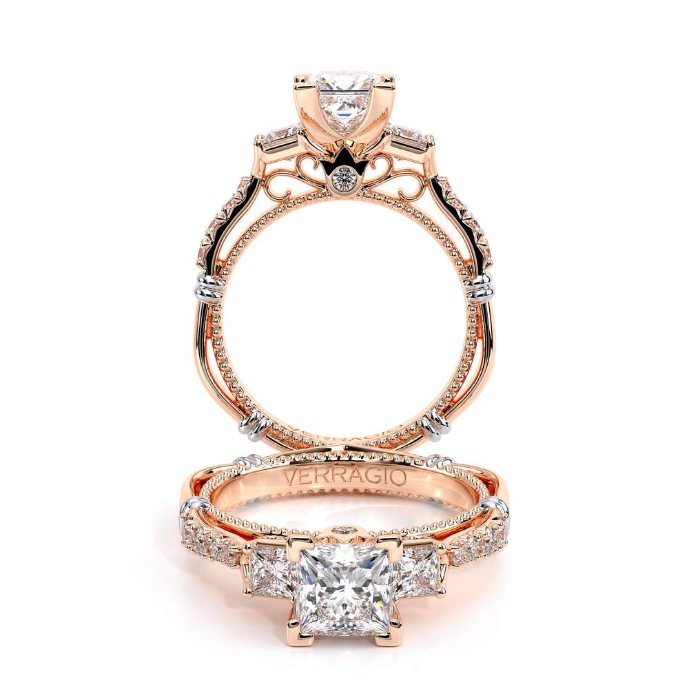 Verragio Three-Stone Princess Engagement Ring