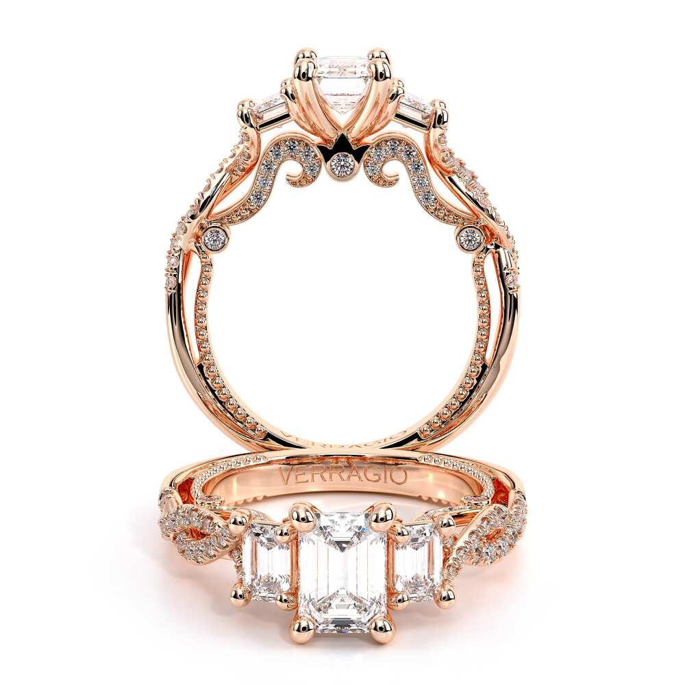 Verragio Three-Stone Emerald Engagement Ring