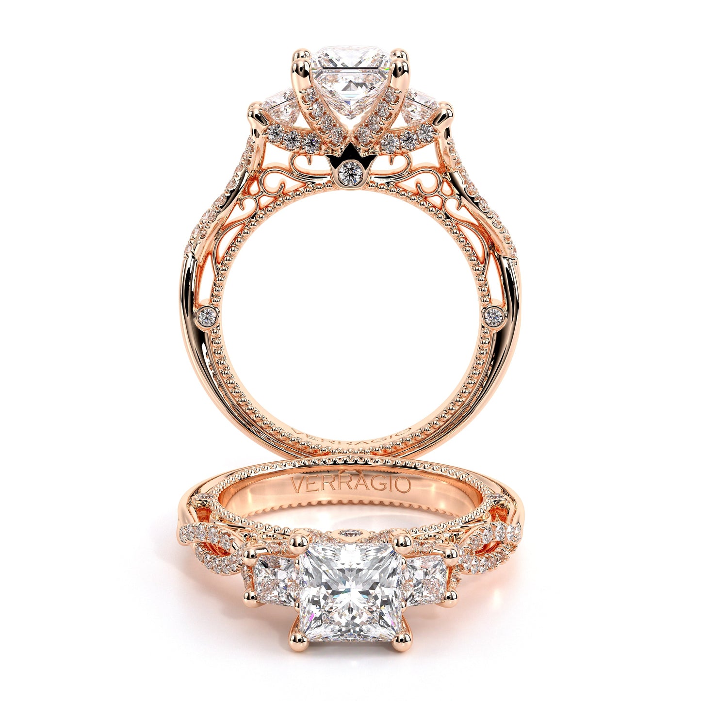 Verragio Three-Stone Princess Engagement Ring