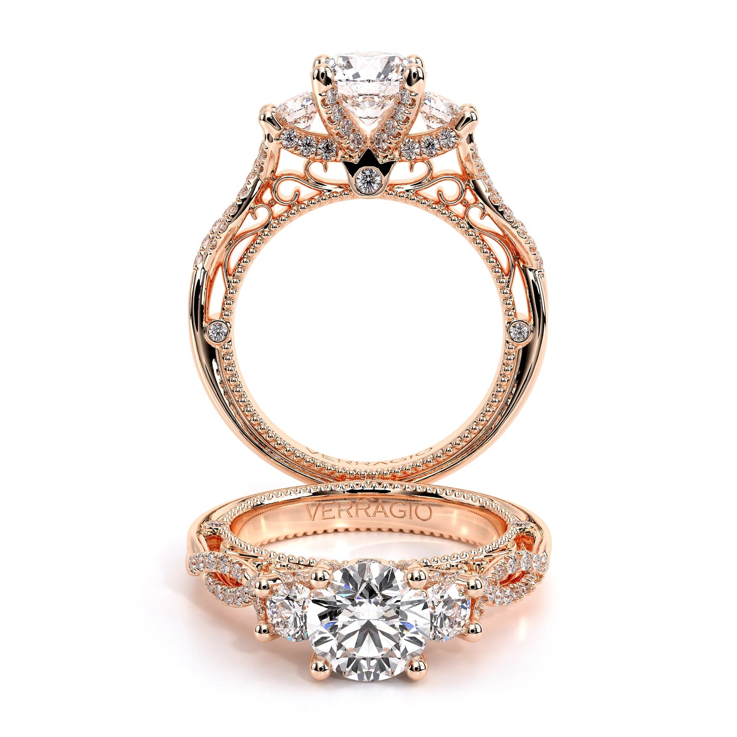 Verragio Three-Stone Round Engagement Ring