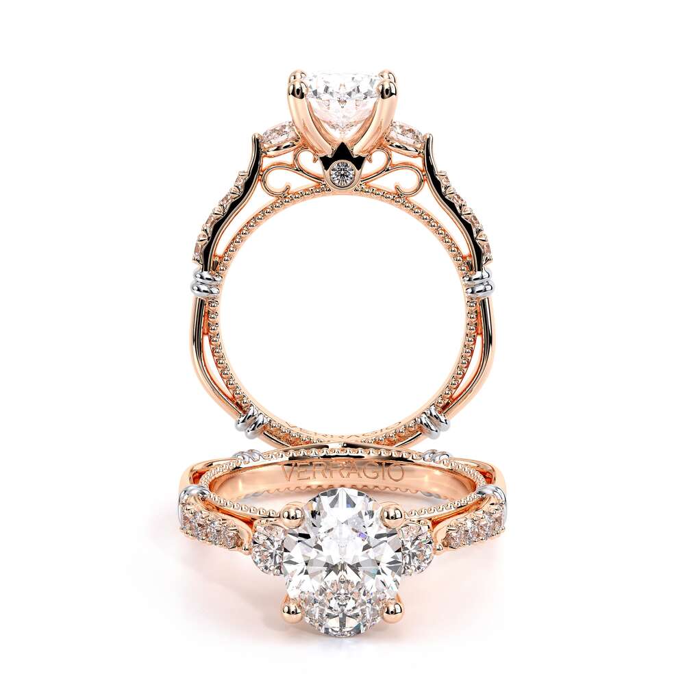 Verragio Three-Stone Oval Engagement Ring