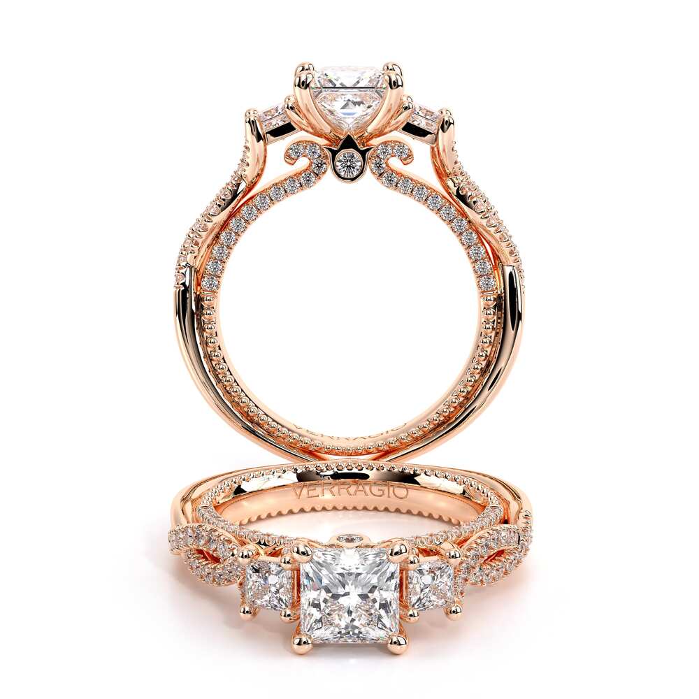 Verragio Three-Stone Princess Engagement Ring