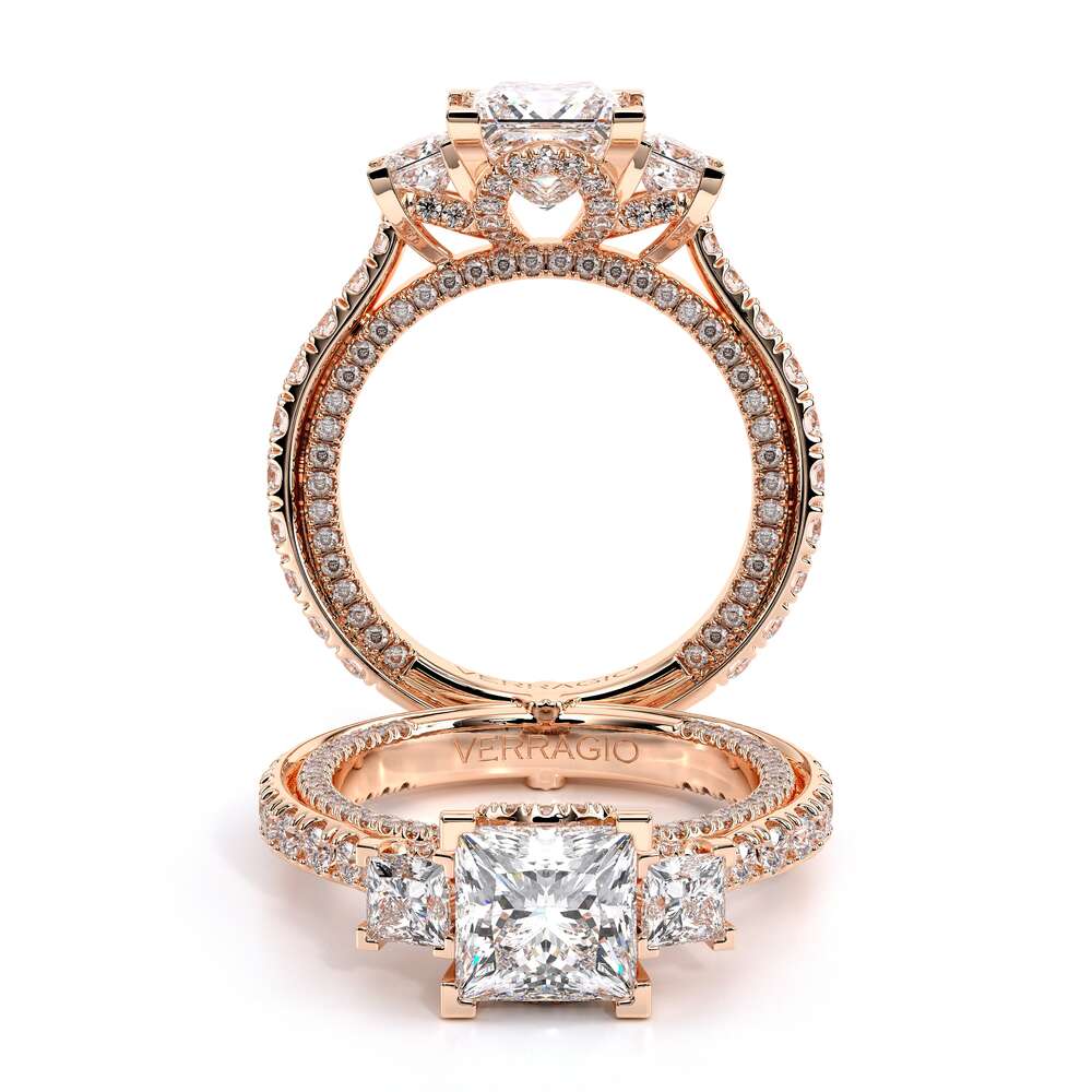 Verragio Three-Stone Princess Engagement Ring
