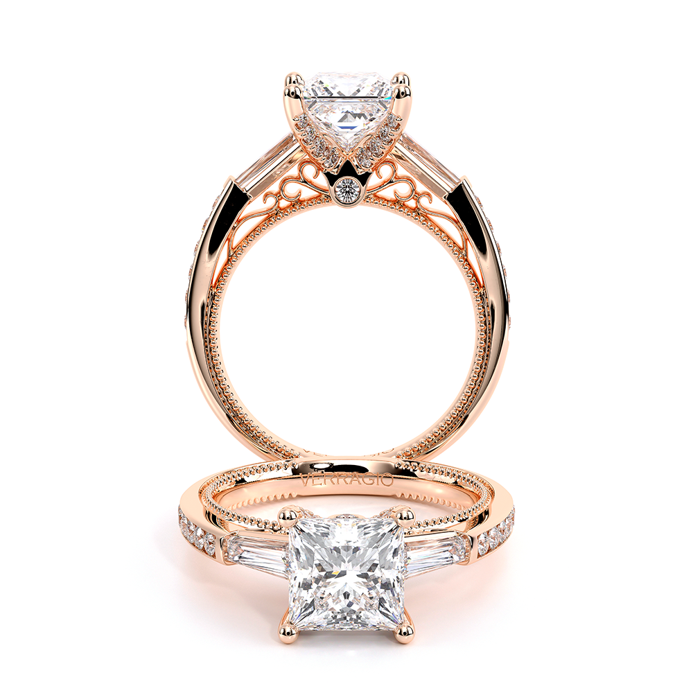 Verragio Three-Stone Princess Engagement Ring