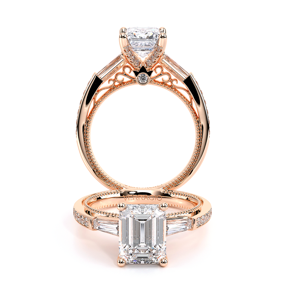 Verragio Three-Stone Emerald Engagement Ring