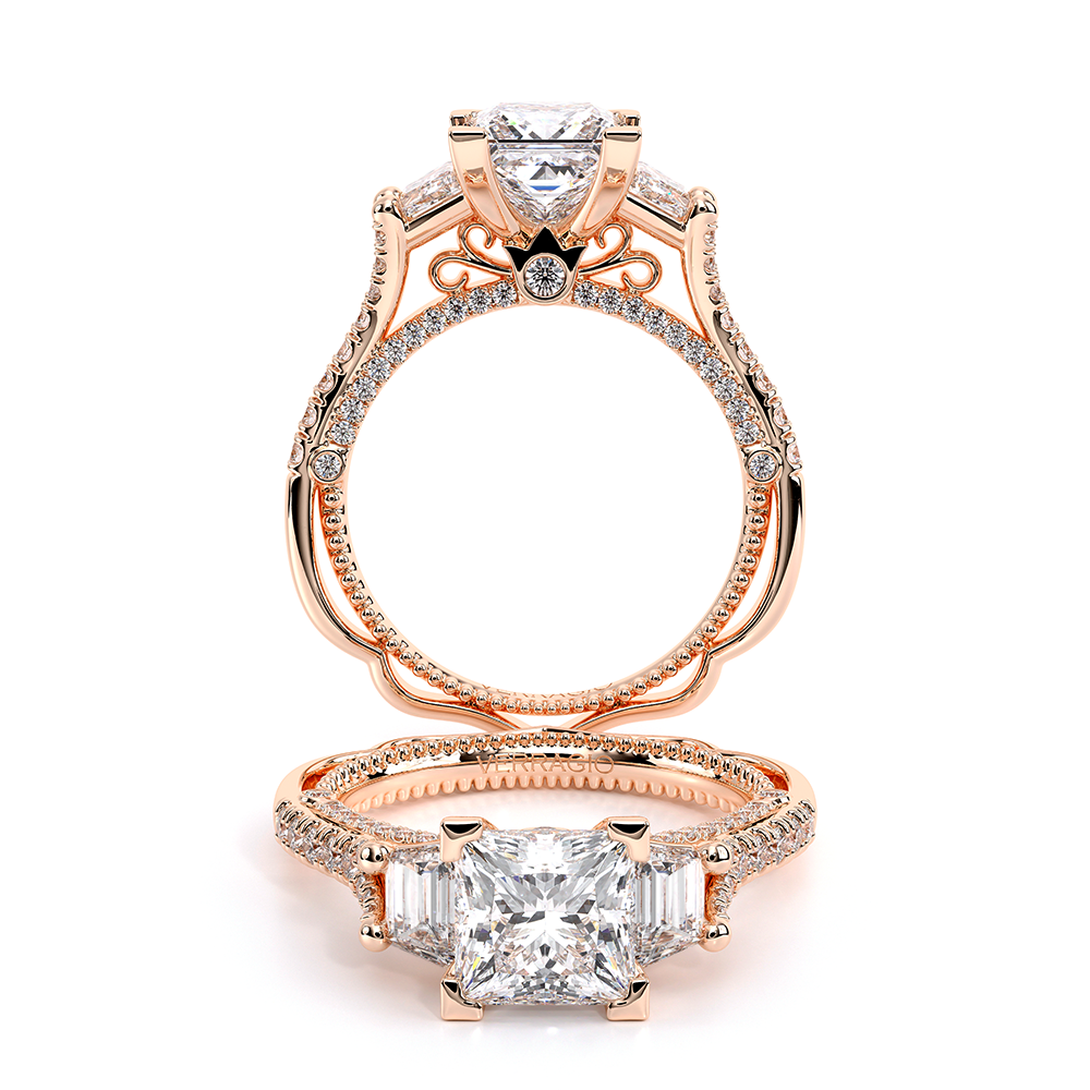 Verragio Three-Stone Princess Engagement Ring