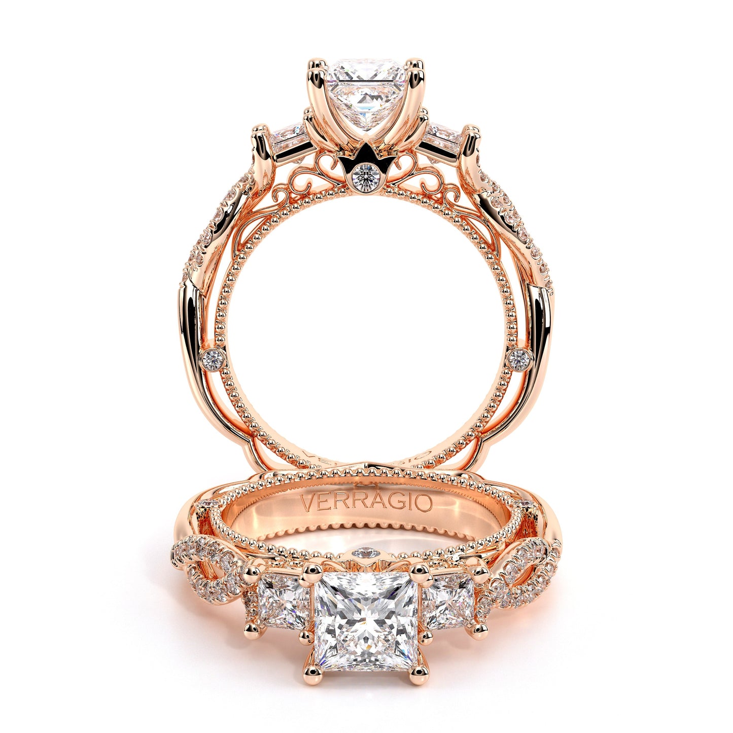 Verragio Three-Stone Princess Engagement Ring