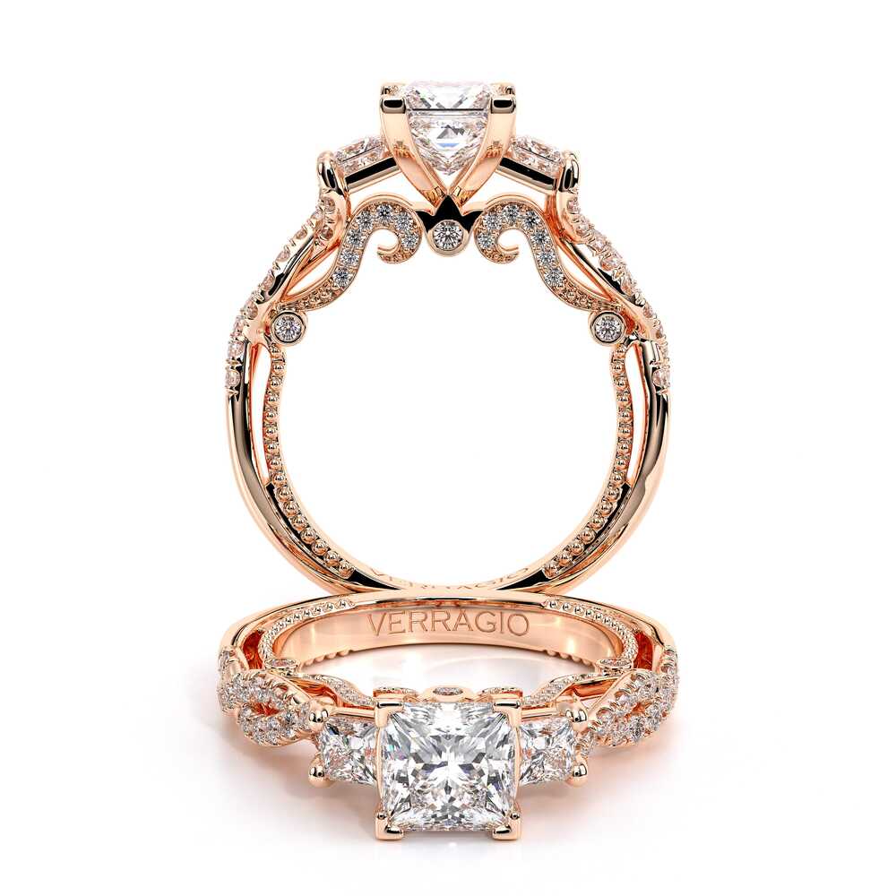 Verragio Three-Stone Princess Engagement Ring