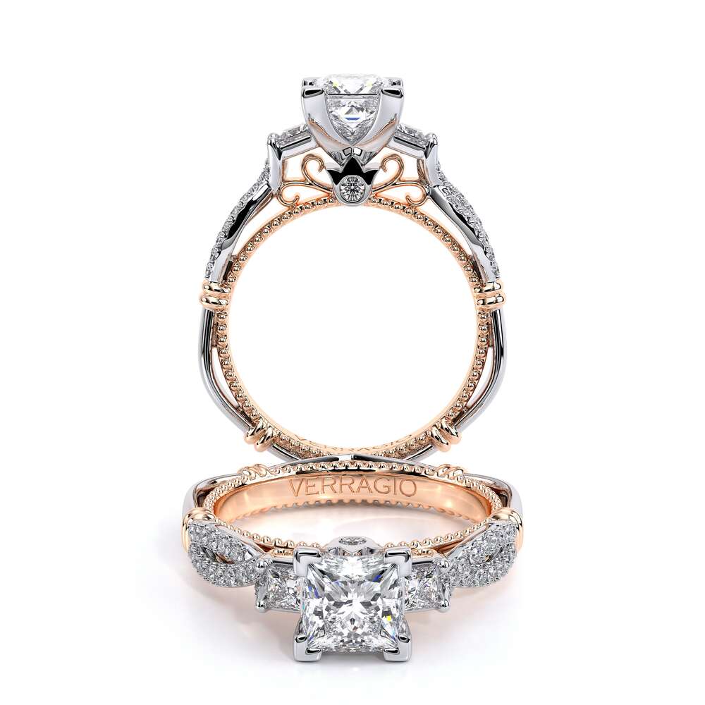 Verragio Three-Stone Princess Engagement Ring