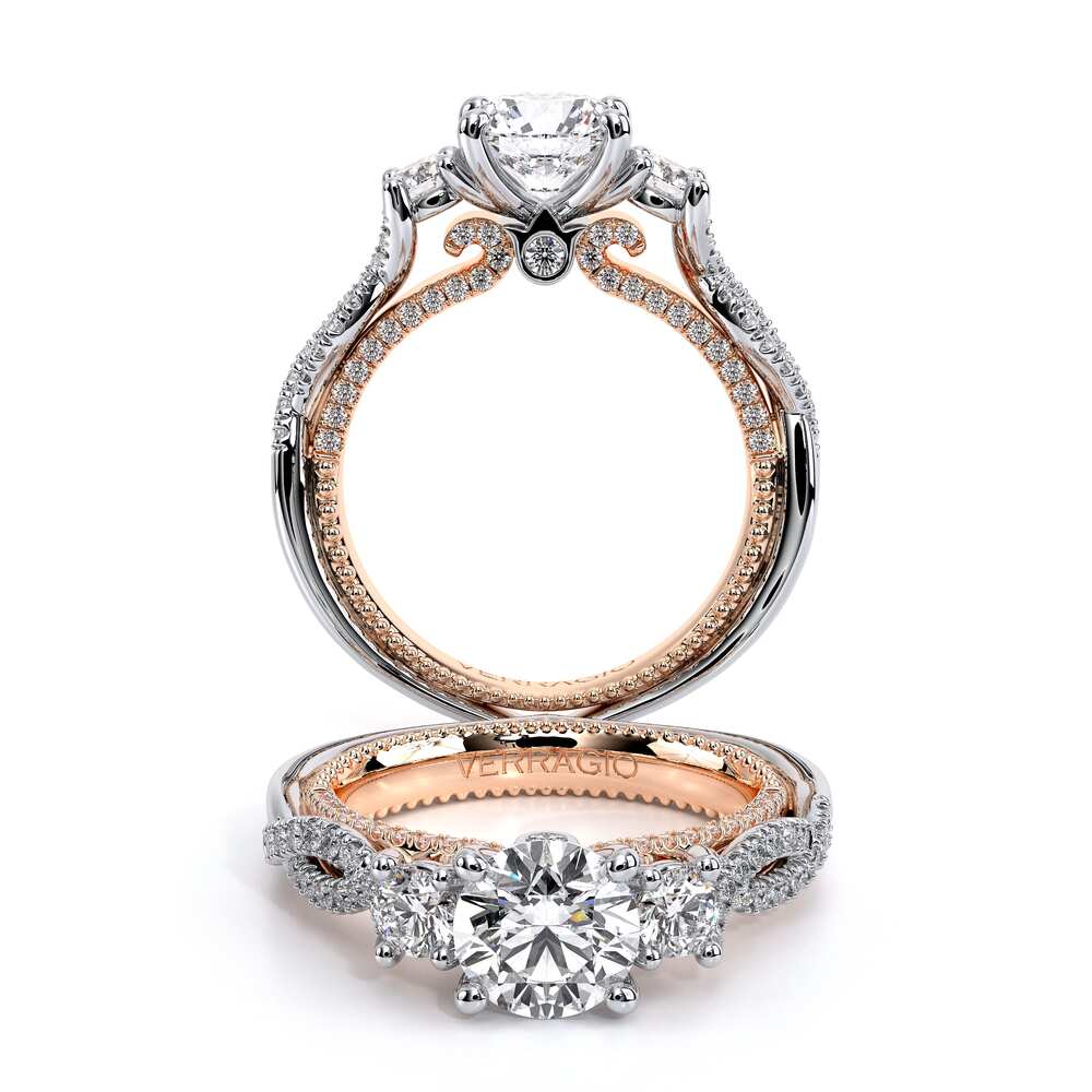 Verragio Three-Stone Round Engagement Ring