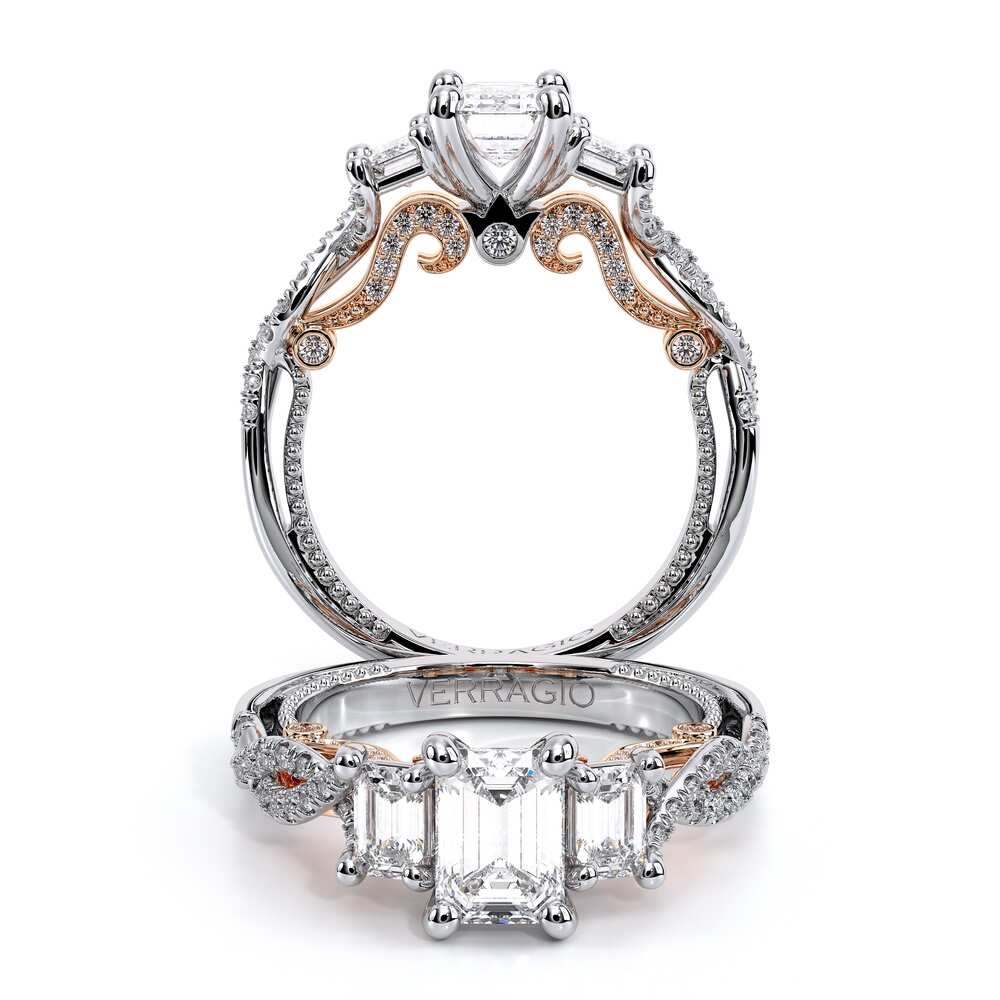 Verragio Three-Stone Emerald Engagement Ring