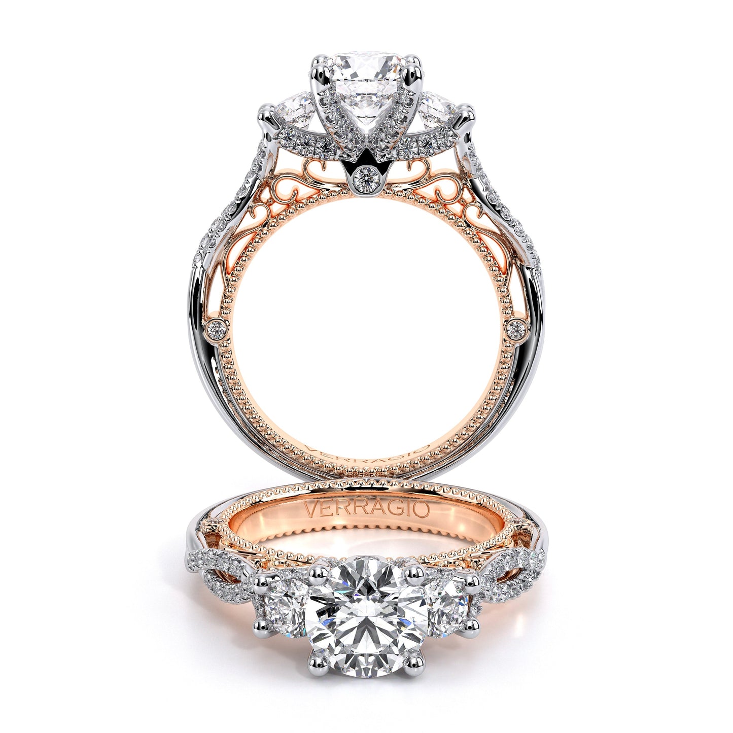 Verragio Three-Stone Round Engagement Ring
