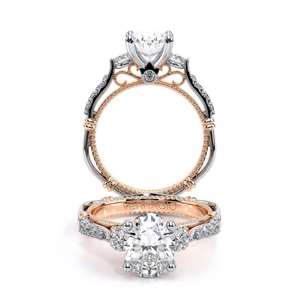 Verragio Three-Stone Oval Engagement Ring