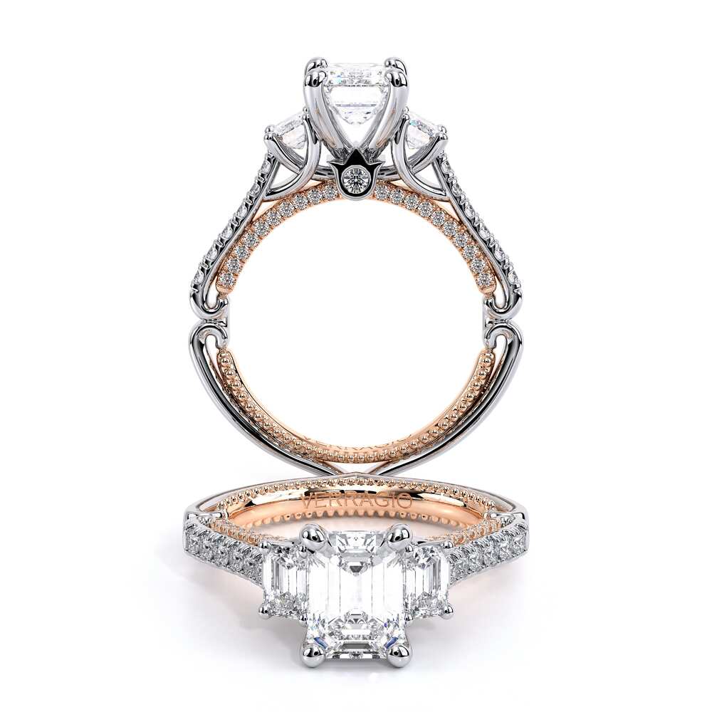Verragio Three-Stone Emerald Engagement Ring
