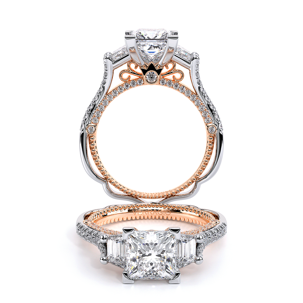 Verragio Three-Stone Princess Engagement Ring