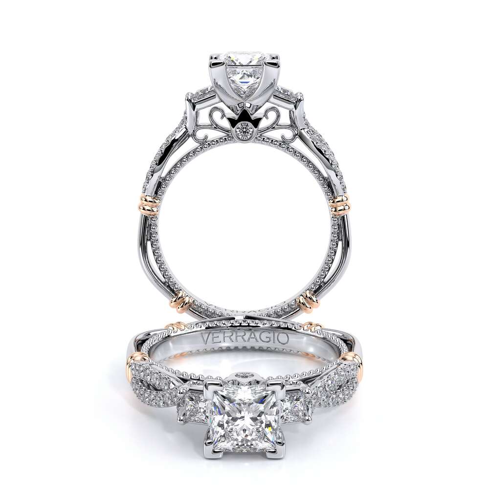 Verragio Three-Stone Princess Engagement Ring