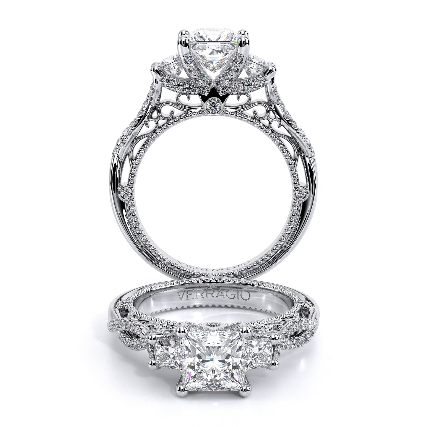 Verragio Three-Stone Princess Engagement Ring