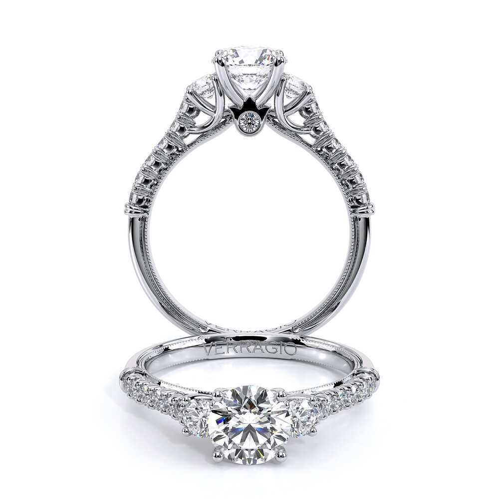 Verragio Three-Stone Round Engagement Ring