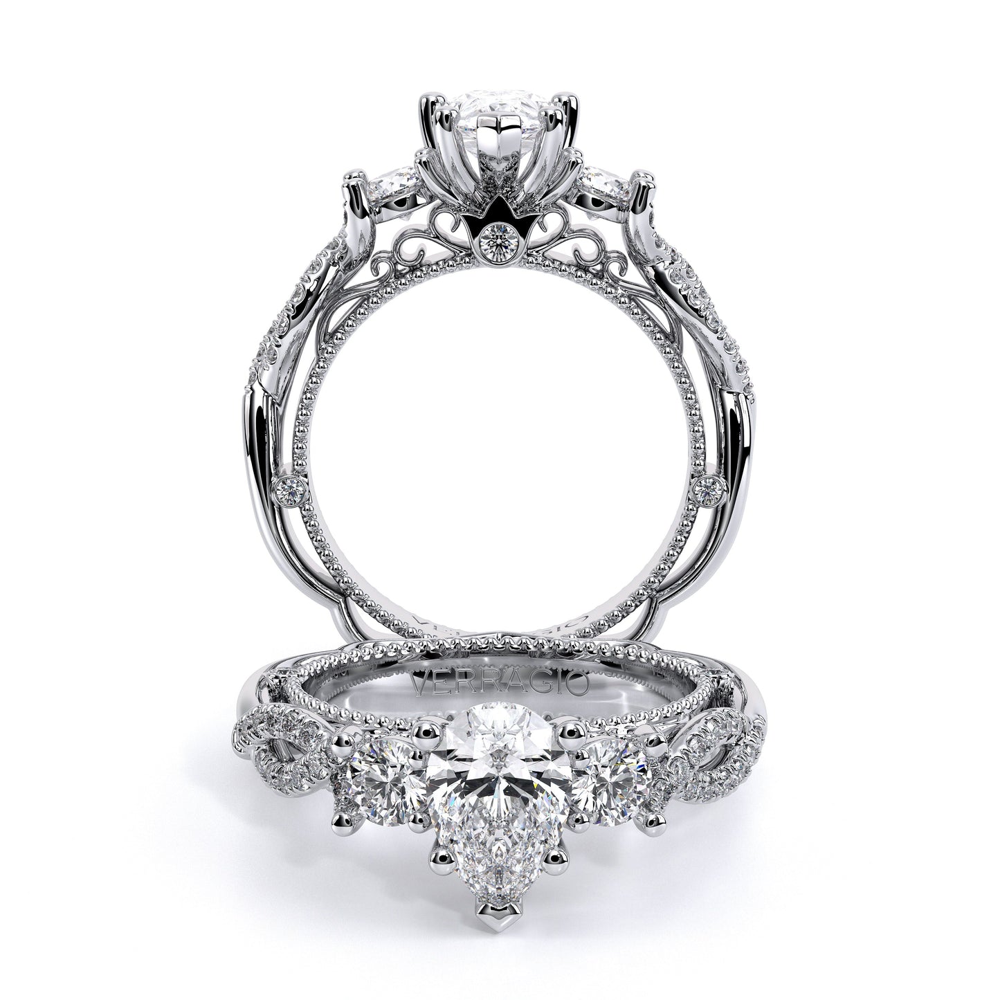 Verragio Three-Stone Pear Engagement Ring
