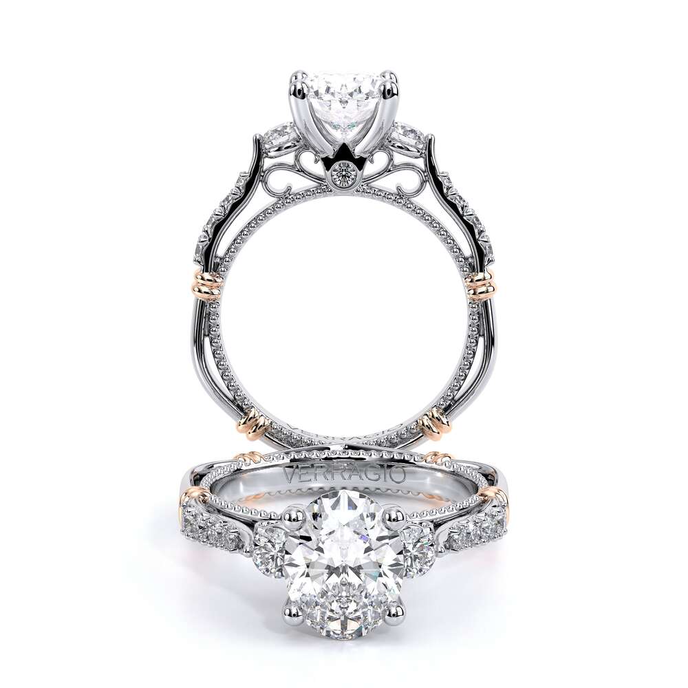 Verragio Three-Stone Oval Engagement Ring