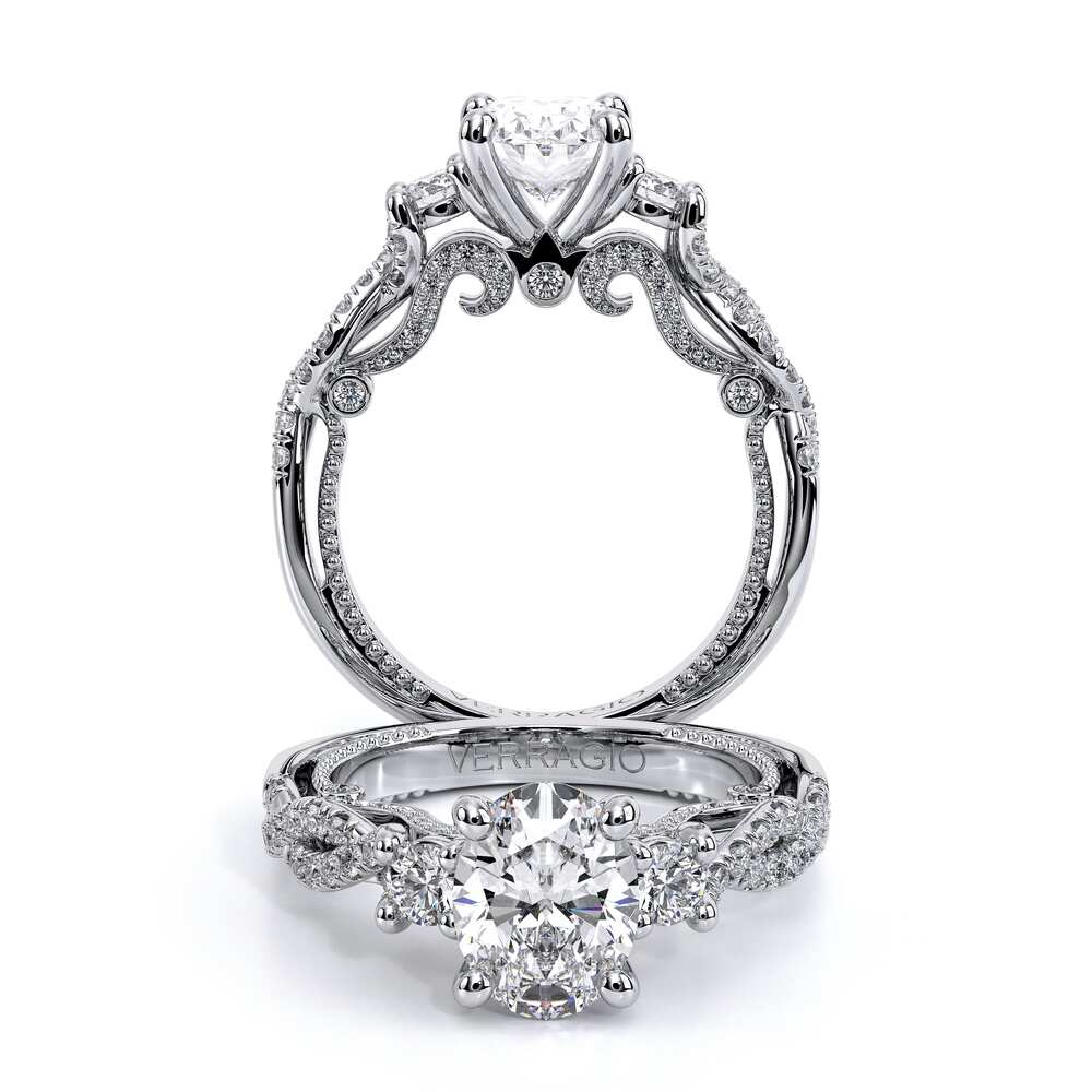 Verragio Three-Stone Oval Engagement Ring