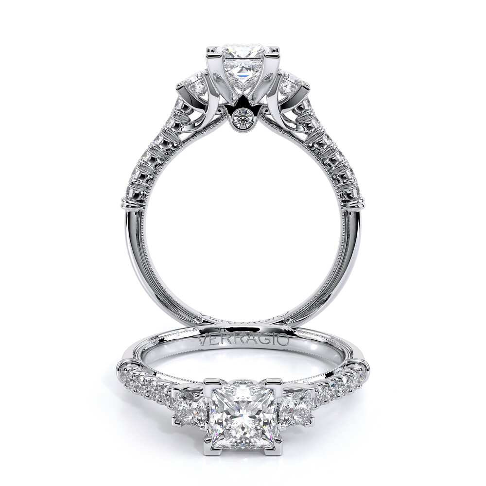 Verragio Three-Stone Princess Engagement Ring
