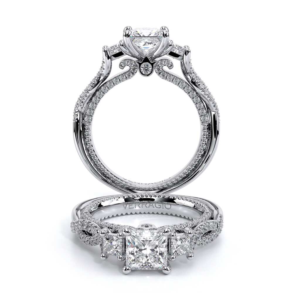 Verragio Three-Stone Princess Engagement Ring