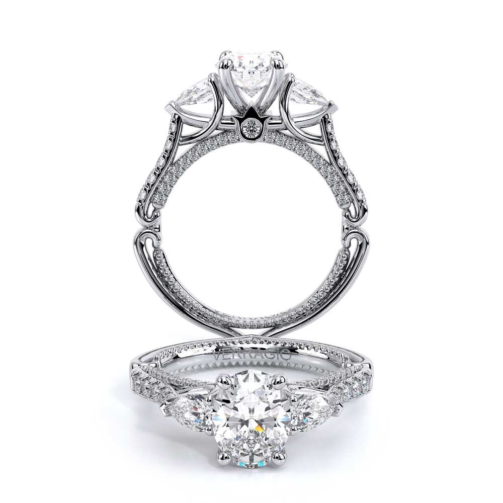 Verragio Three-Stone Oval Engagement Ring
