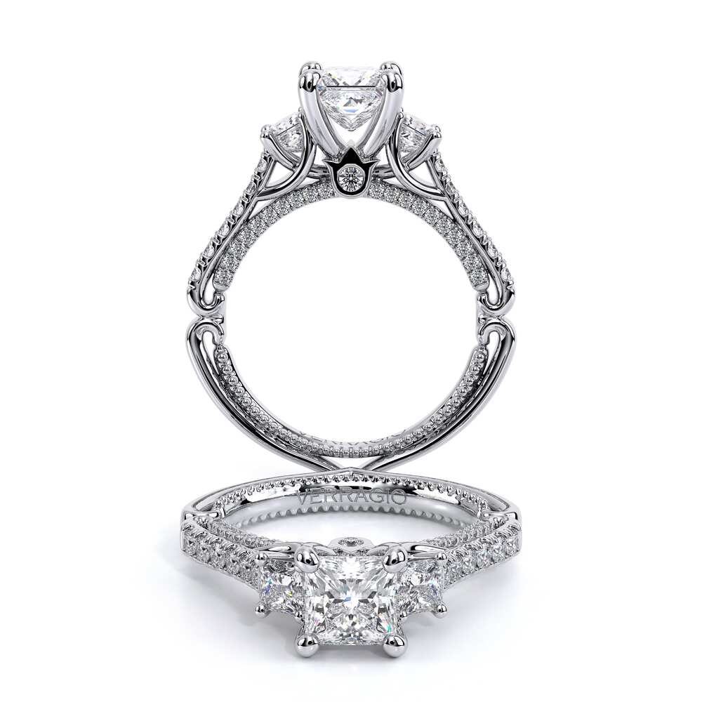 Verragio Three-Stone Princess Engagement Ring