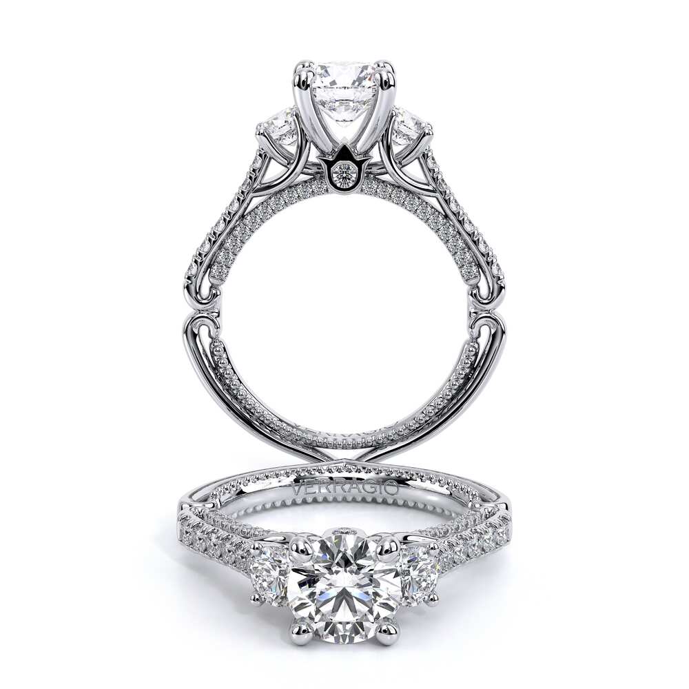 Verragio Three-Stone Round Engagement Ring