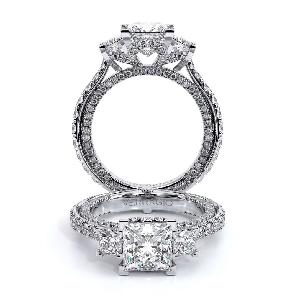 Verragio Three-Stone Princess Engagement Ring