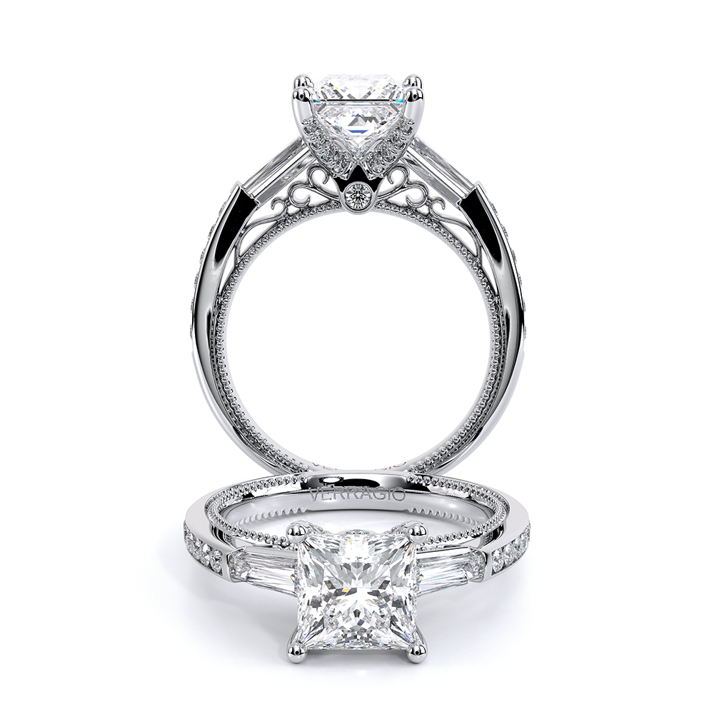 Verragio Three-Stone Princess Engagement Ring