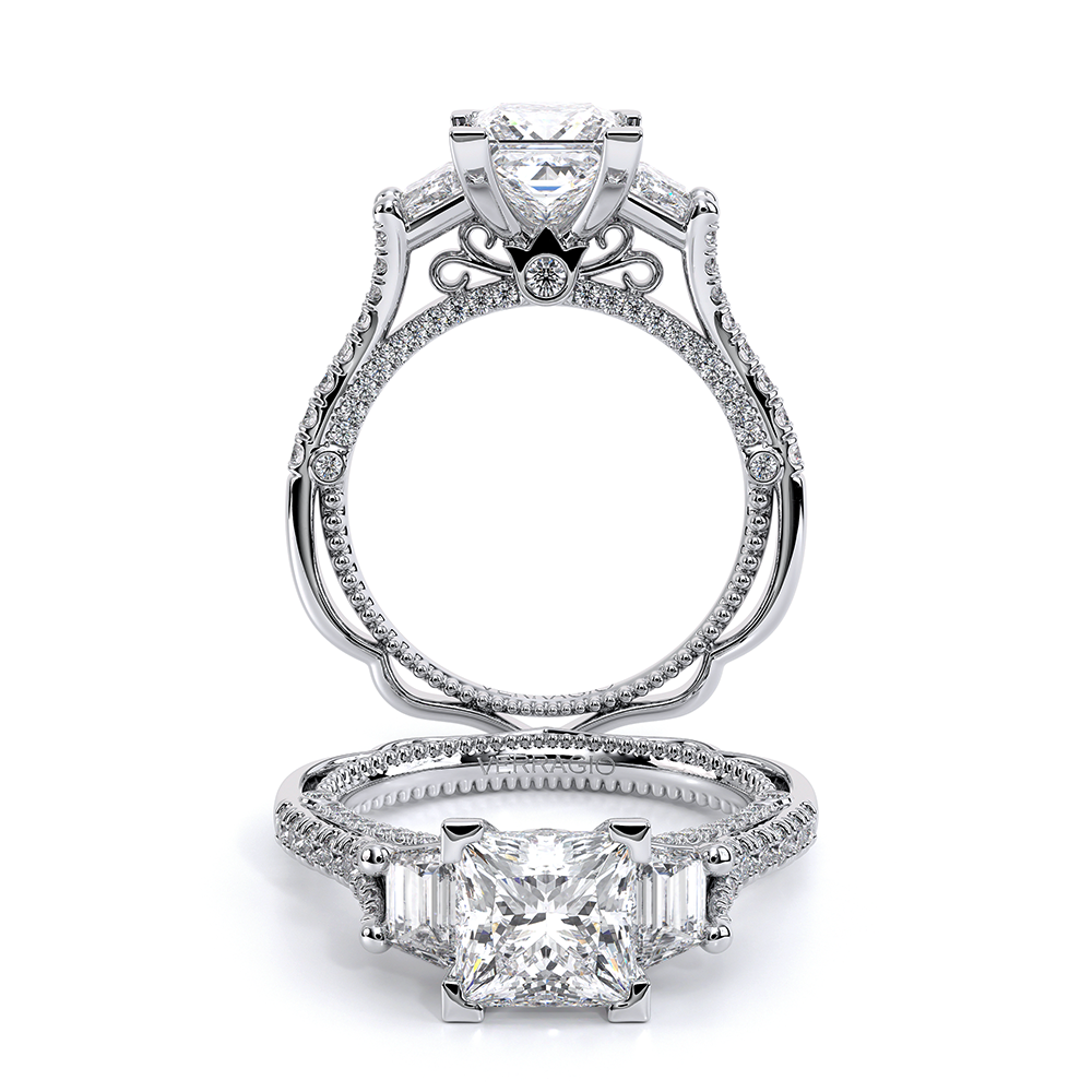 Verragio Three-Stone Princess Engagement Ring