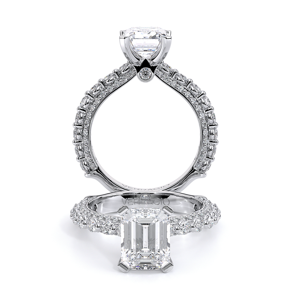 Verragio Pave Emerald Engagement Ring