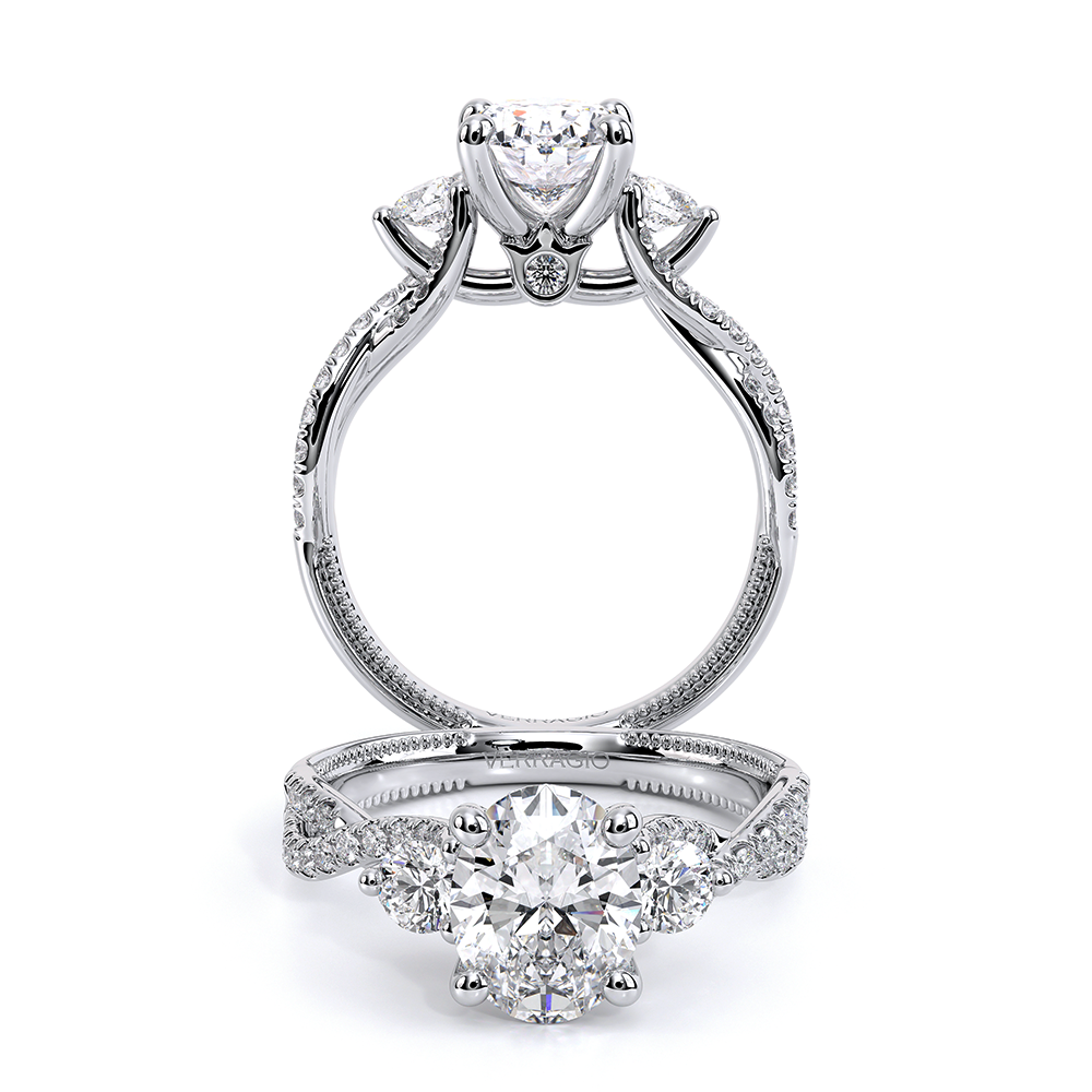 Verragio Three-Stone Oval Engagement Ring