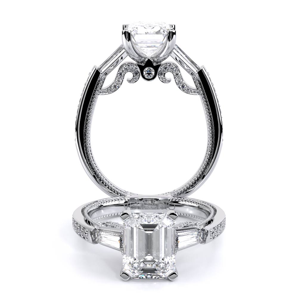 Verragio Three-Stone Emerald Engagement Ring