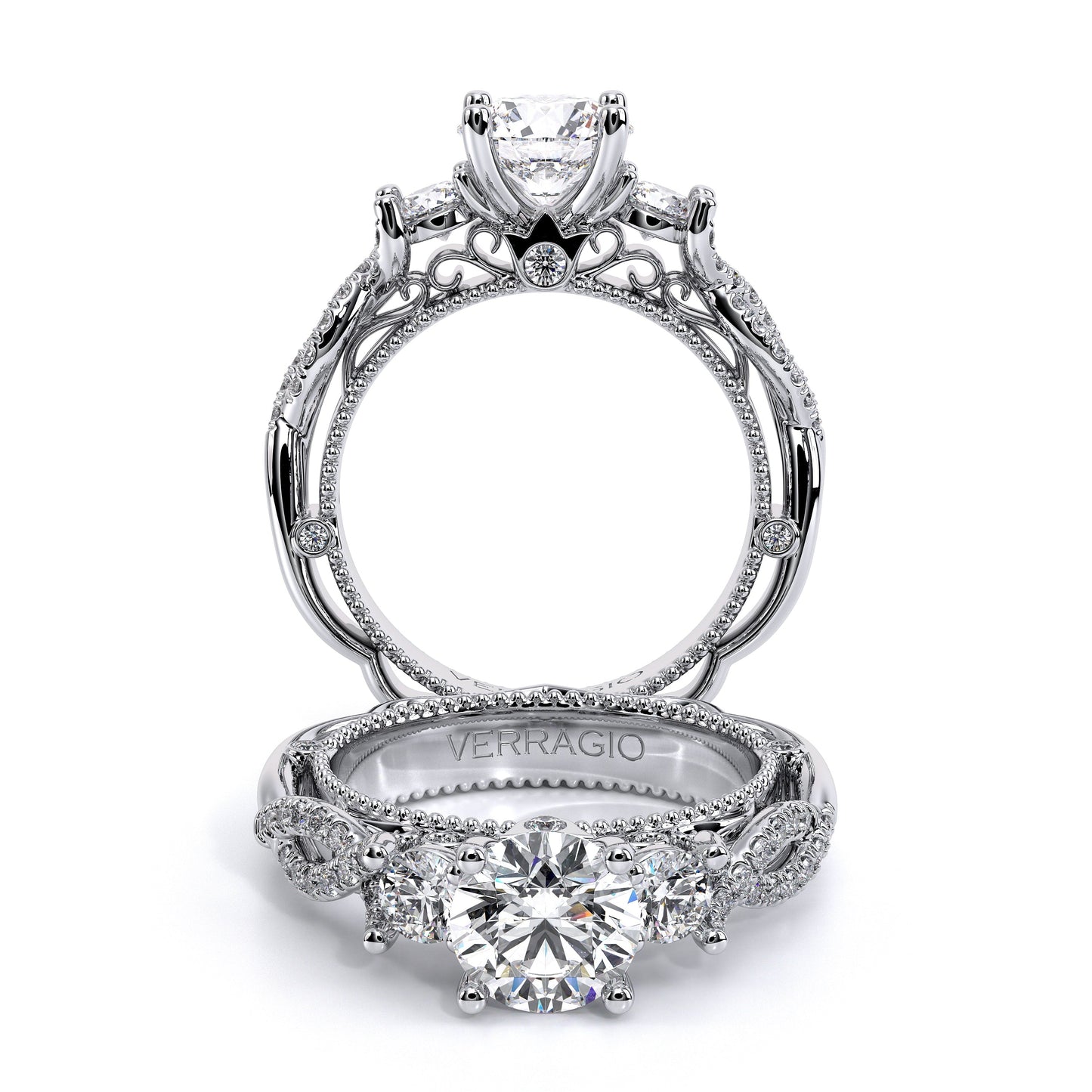 Verragio Three-Stone Round Engagement Ring