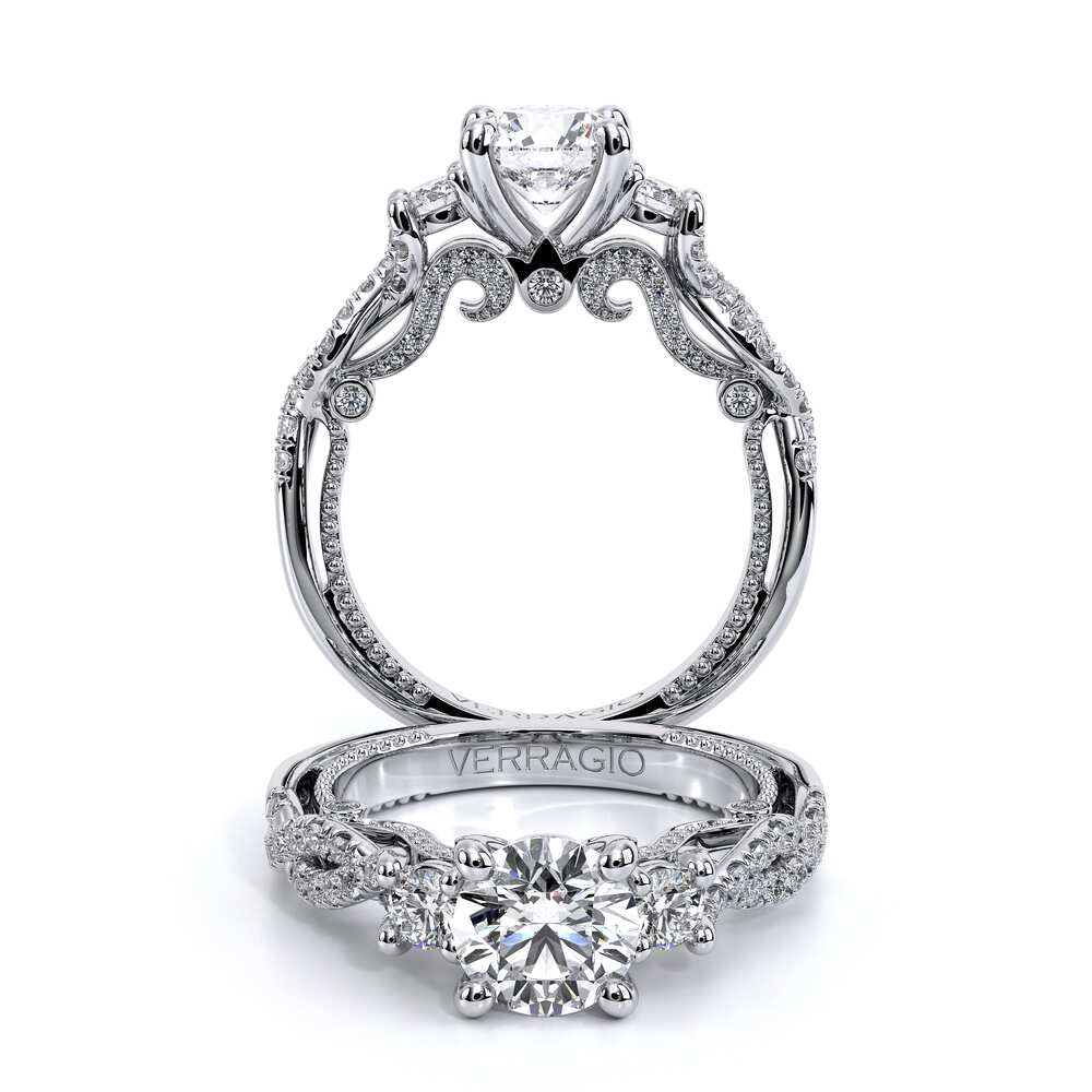Verragio Three-Stone Round Engagement Ring