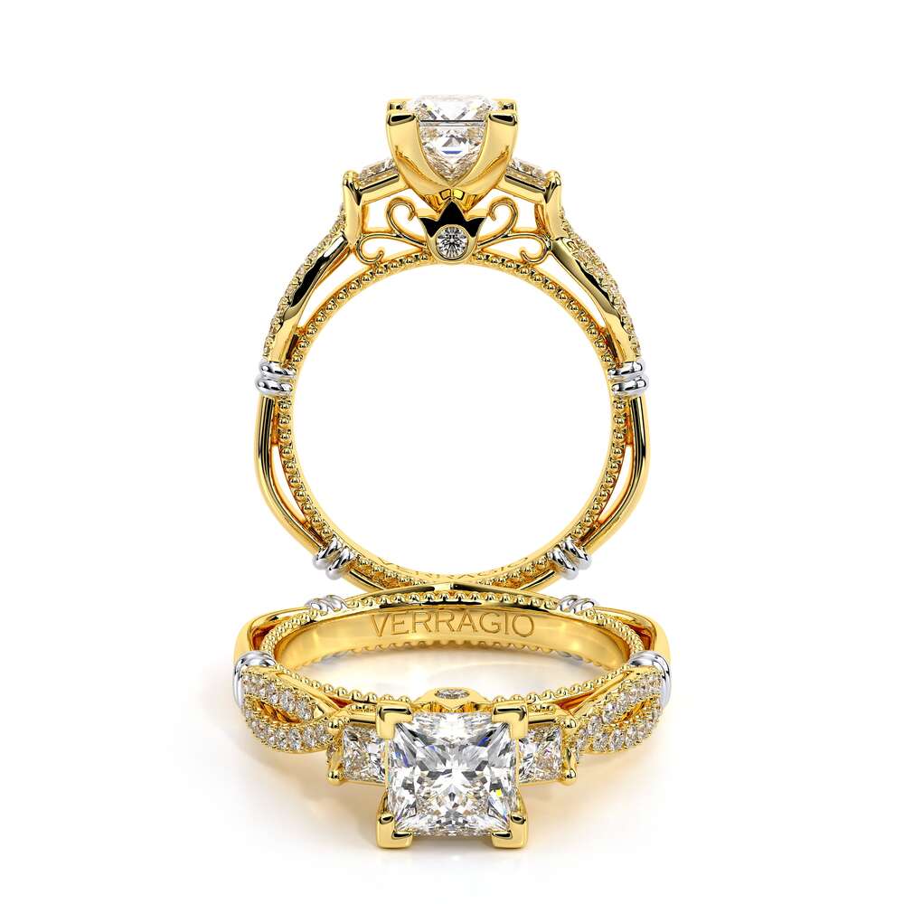 Verragio Three-Stone Princess Engagement Ring