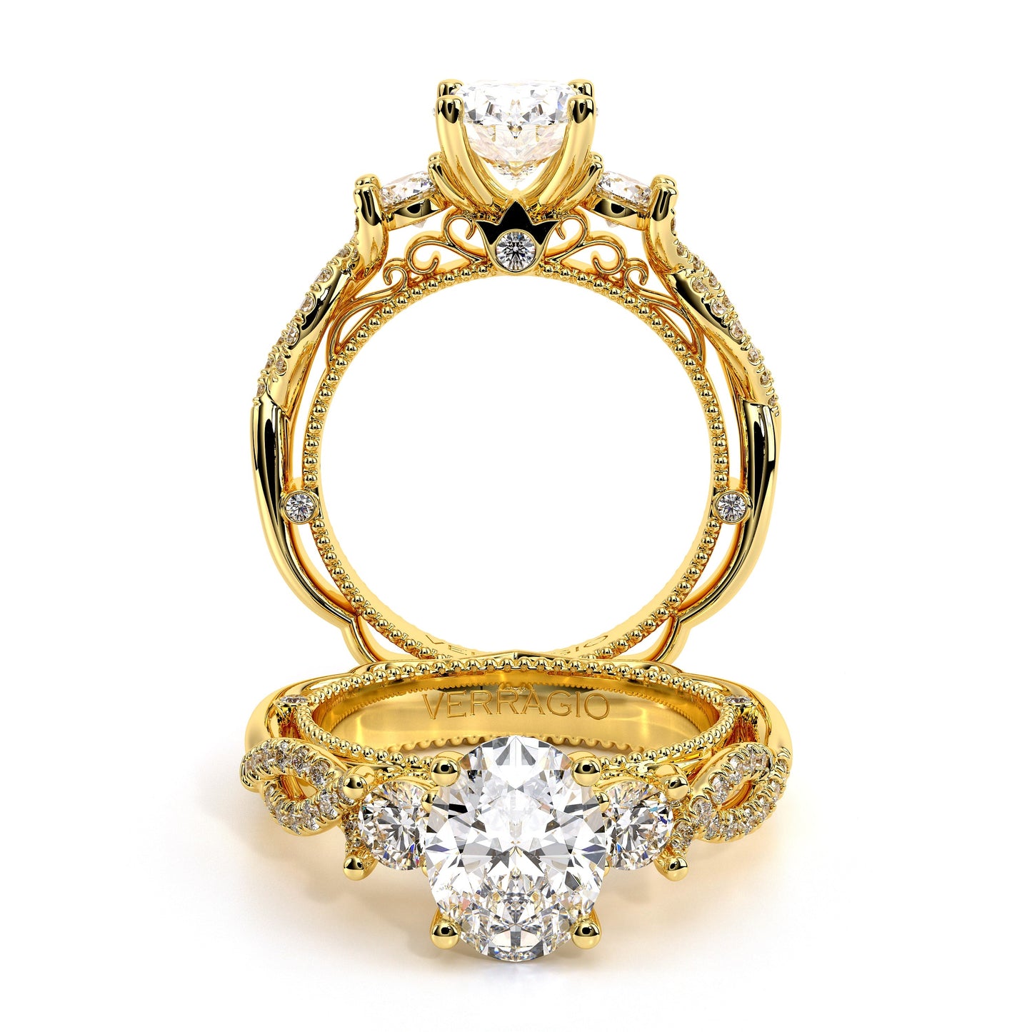 Verragio Three-Stone Oval Engagement Ring