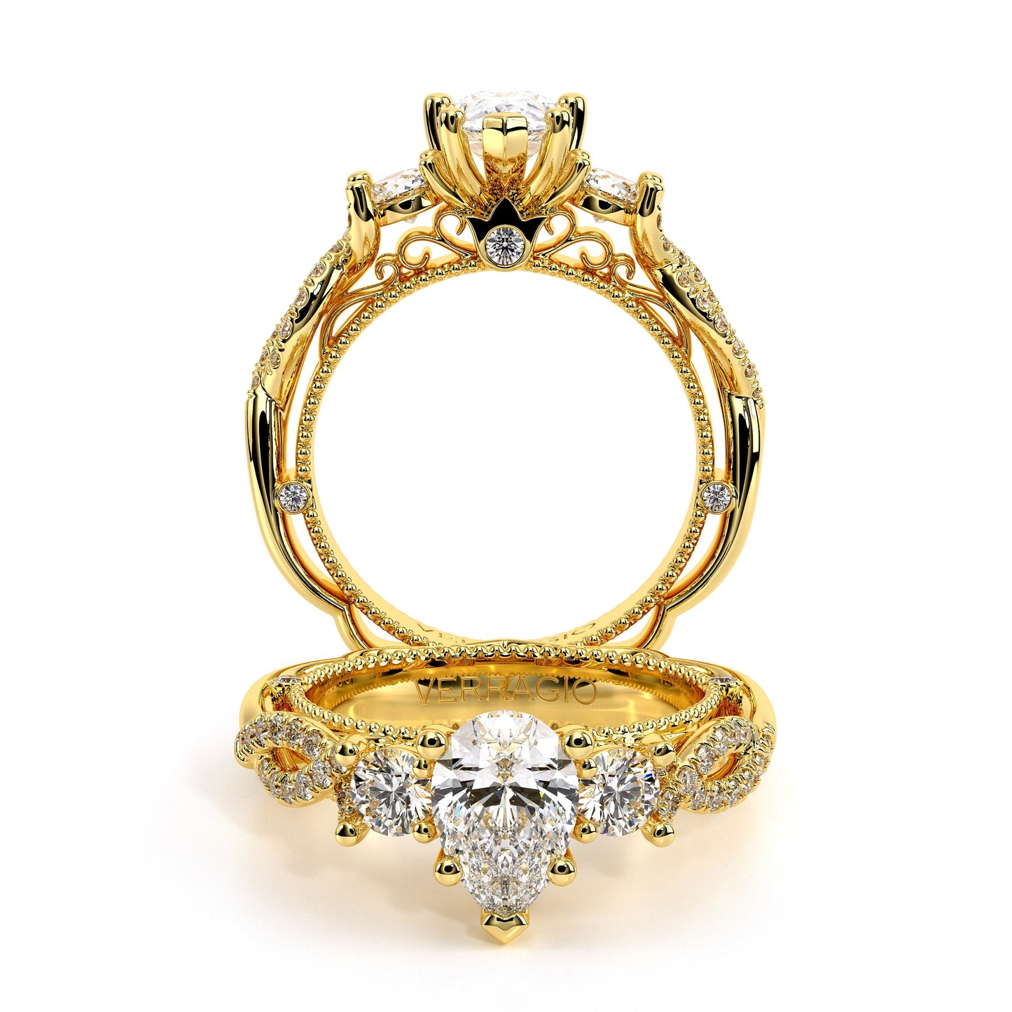Verragio Three-Stone Pear Engagement Ring