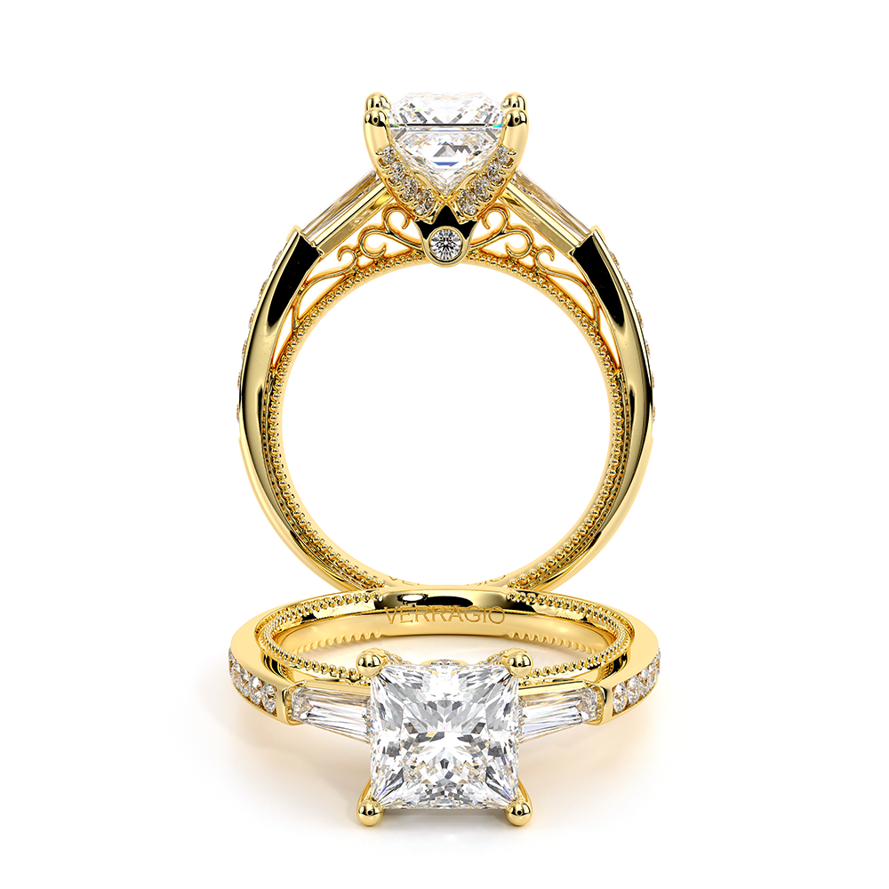Verragio Three-Stone Princess Engagement Ring