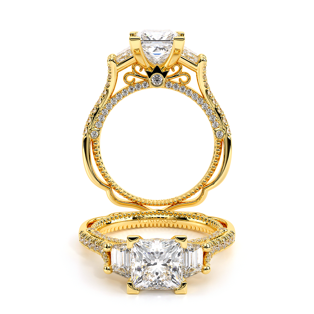 Verragio Three-Stone Princess Engagement Ring