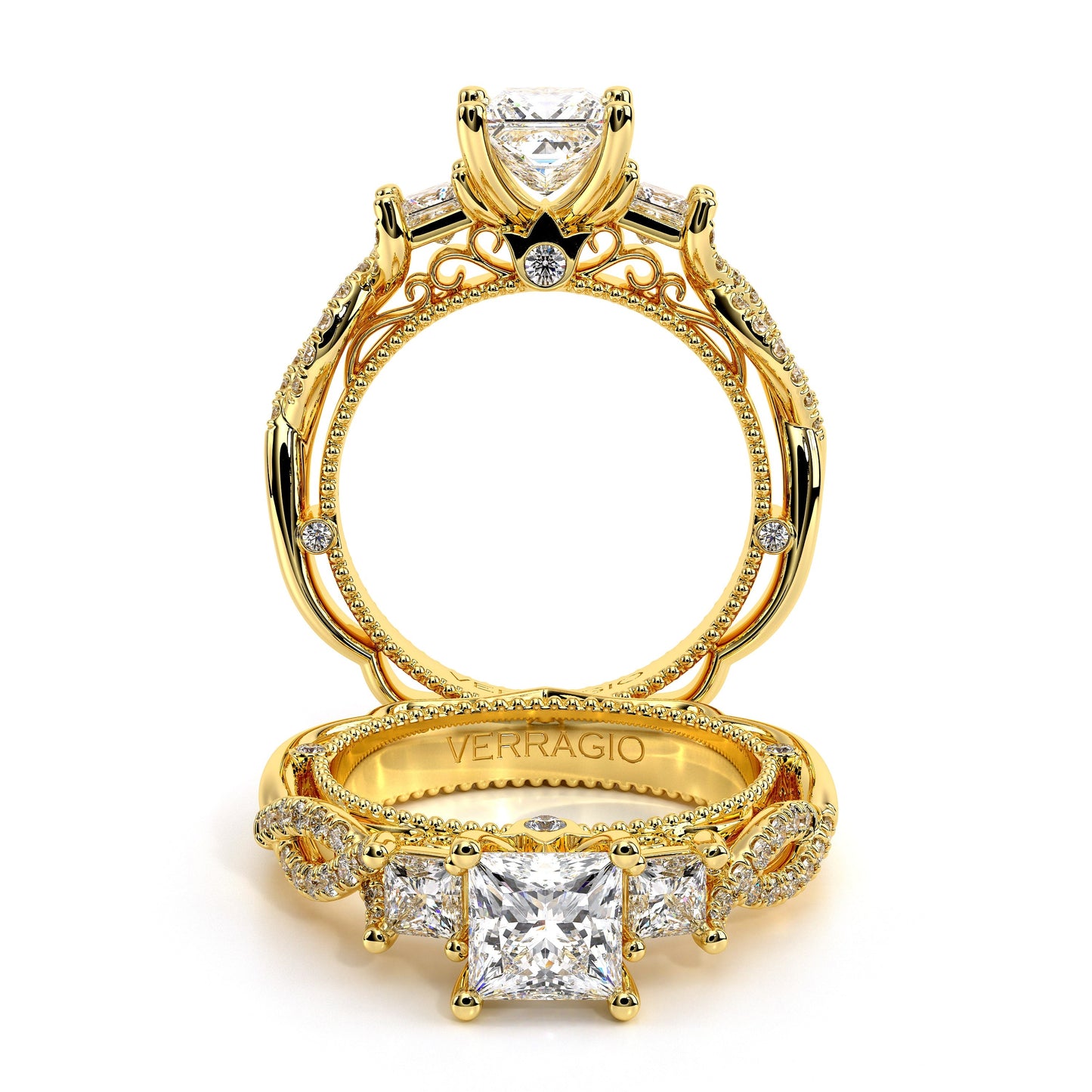 Verragio Three-Stone Princess Engagement Ring