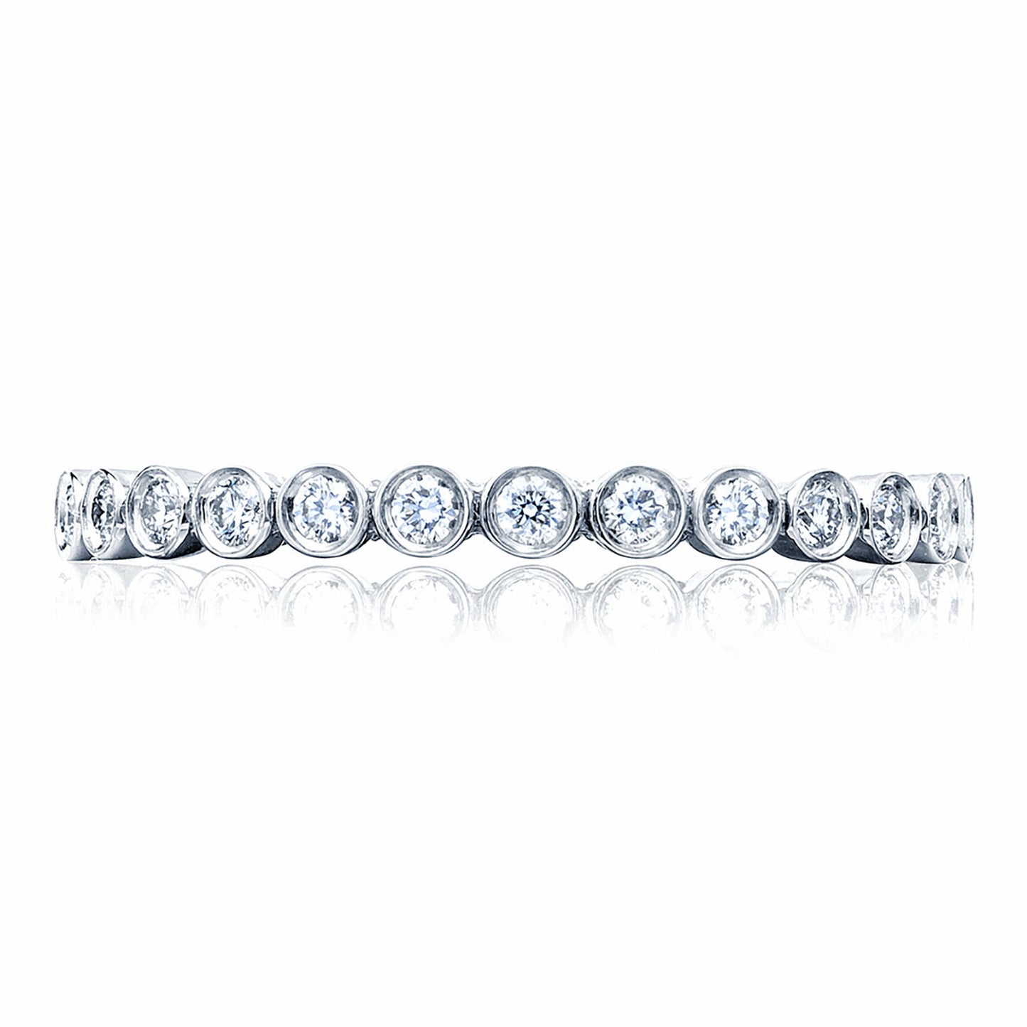 Round Bezel Droplet Wedding Band with Diamond