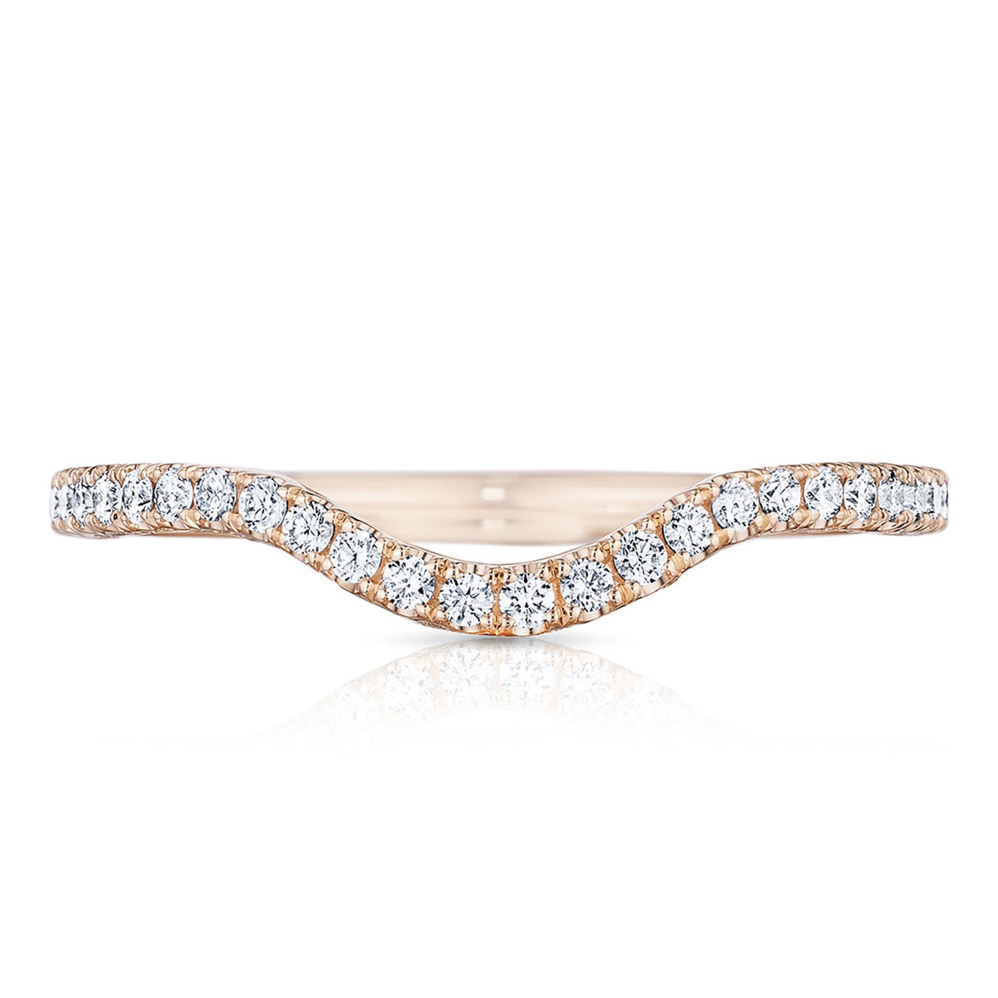 Curve with French Pavé Diamonds Wedding Band