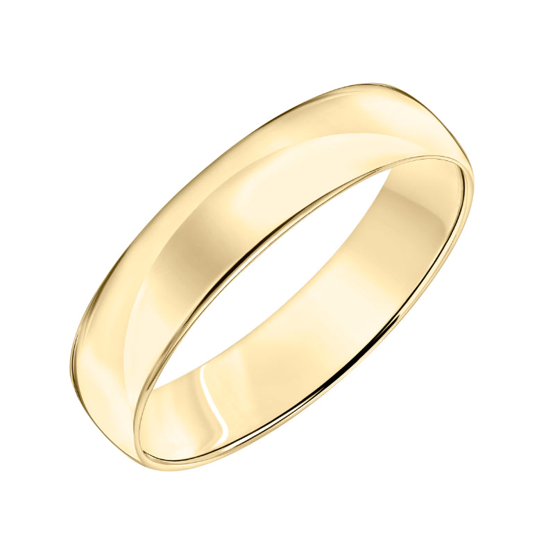 Goldman 14k Yellow Gold Men's 5mm High Polished Wedding Band