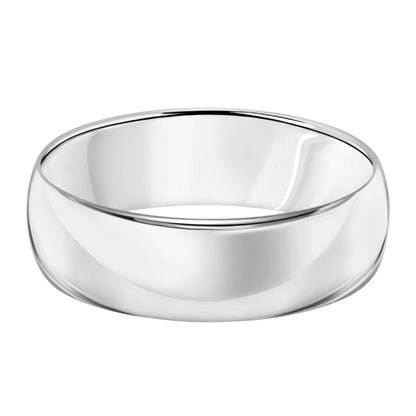 Goldman 14k White Gold Men's 7mm High Polished Wedding Band