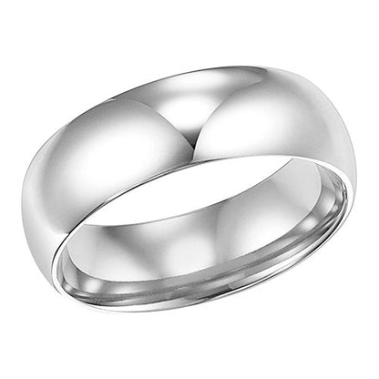 Goldman 14k White Gold Ladies 6mm High Polished Wedding Band