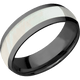 Zirconium with Polish Finish and Freshwater Mother of Pearl Inlay